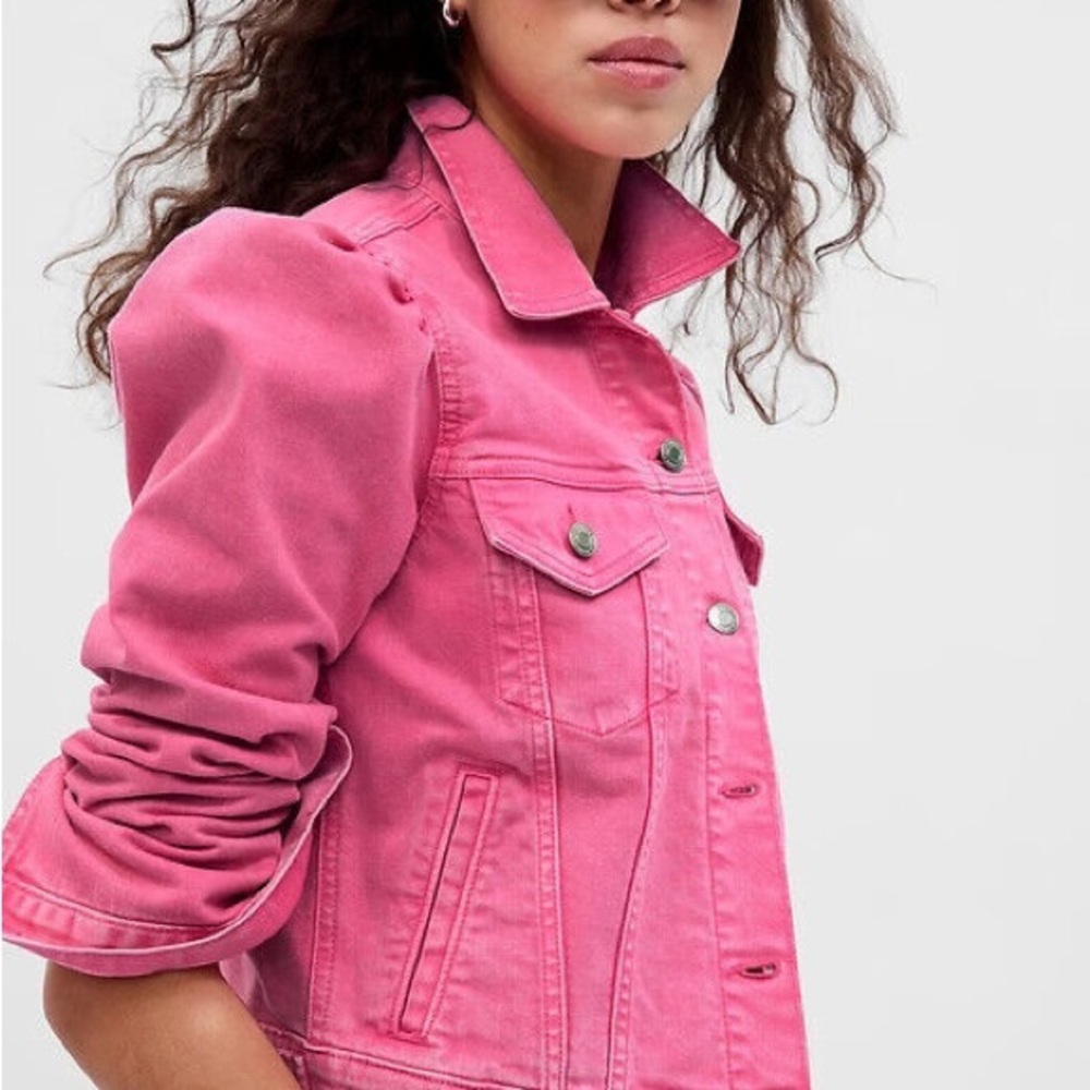 Gap x Barbie || Pink Limited Edition Icon Denim Puff-Sleeved Jacket NWT